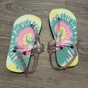 Tie dye flip flops